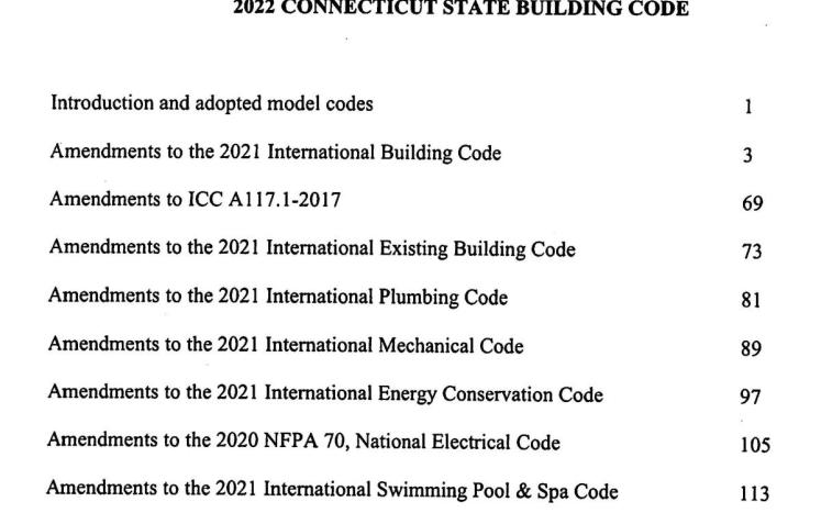 New Connecticut State Codes with Amendments