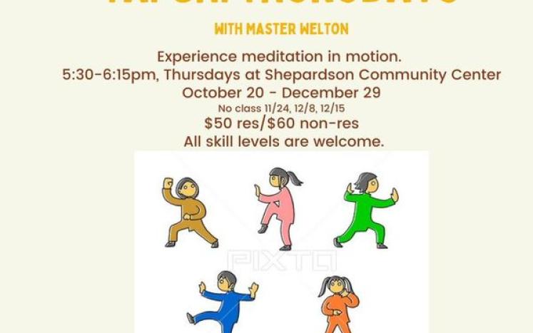 Image of Tai Chi forms. October 20th - December 29 5:30-6:15PM